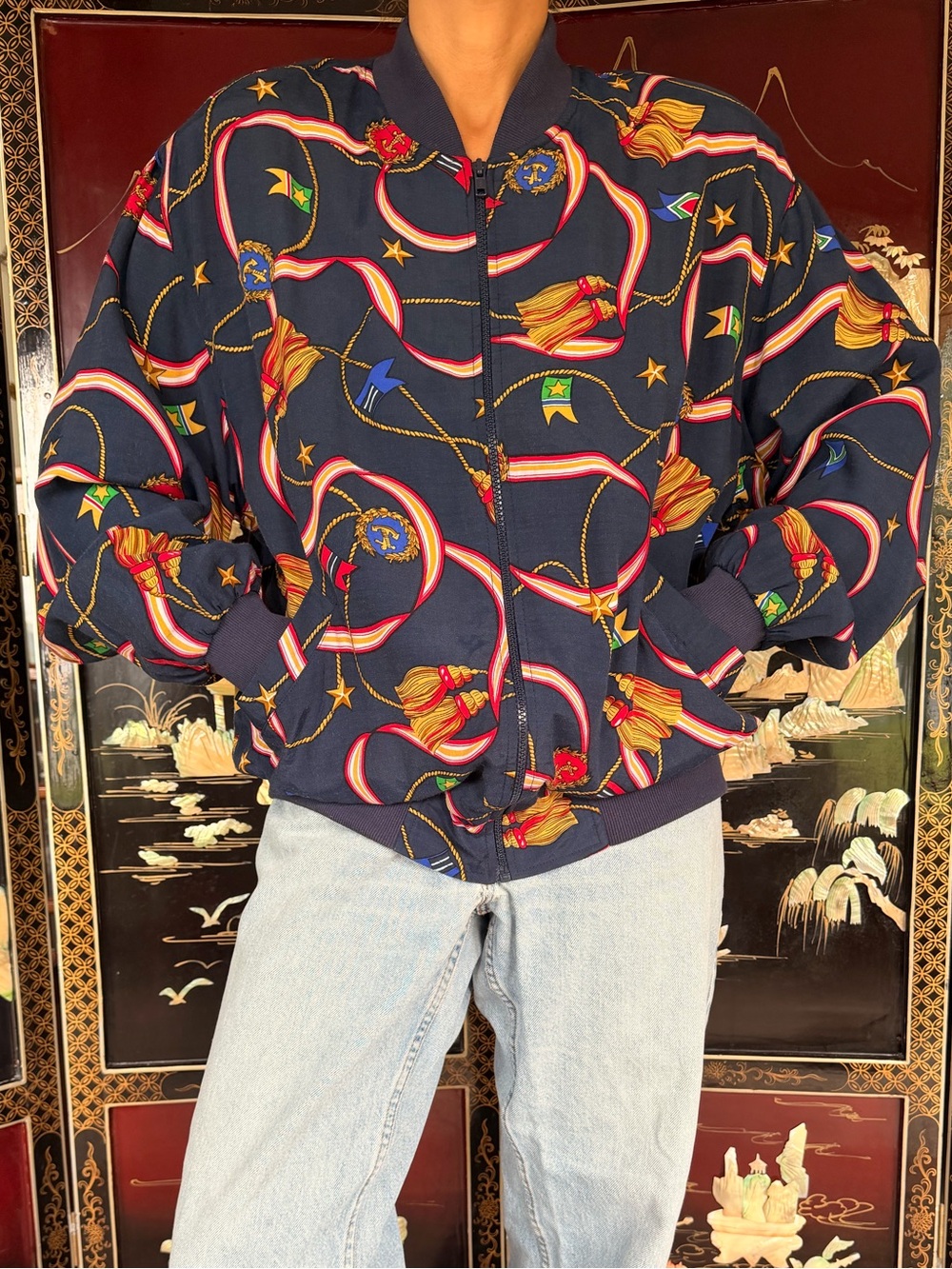 90s Alfred Dunner Nautical bomber jacket